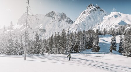 Skitourengeher mit Reichenstein, Geäsuse | © Nationalpark Gesäuse / Stefan Leitner | Stefan Leitner