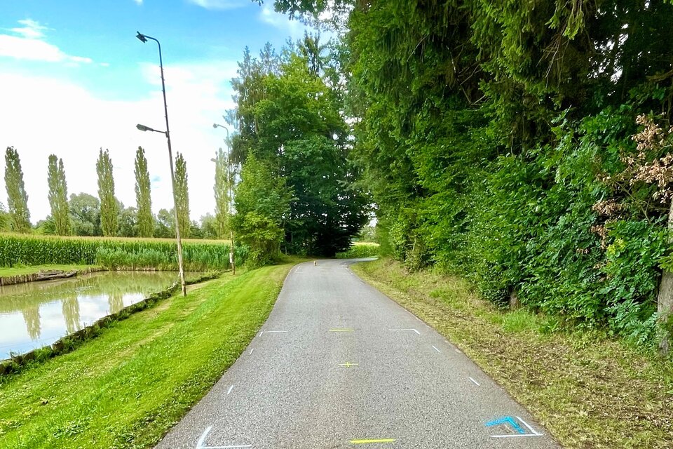 Ein stiller Weg, gesäumt von Wasser, Wiesen und sanftem Grün. Hier findet das Gillersdorfer Straßenturnier statt. | © ESV Gillersdorf