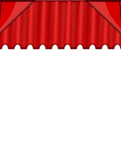 Ein rotes Bühnenvorhang mit Falten und verzierten Seiten. Der Hintergrund ist leer und lässt Raum für eine Präsentation. | © Pixabay