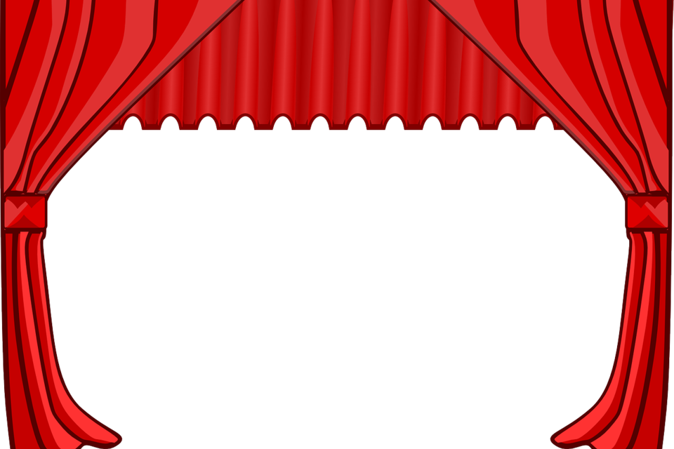 Ein roter Vorhang, der einen Bereich verdeckt. Das Design ist einfach und klar, perfekt für eine Bühne oder Präsentation. | © Pixabay