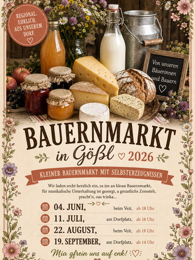 Bauernmarkt, Grundlsee, Plakat | © fm-Werbeagentur | fm-Werbeagentur | © fm-Werbeagentur