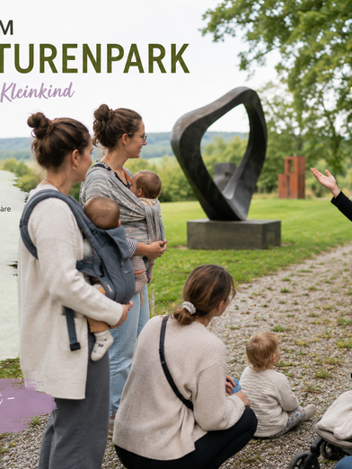 Führung im Skulpturenpark mit Baby | © ChatGPT-Christine Rotschädl | © ChatGPT-Christine Rotschädl