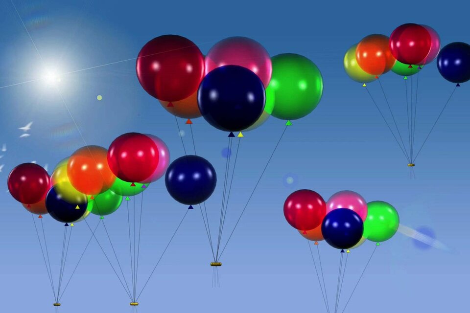 Bunte Ballons schweben vor einem klaren blauen Himmel. Die Sonne strahlt hell und erzeugt eine fröhliche Atmosphäre. | © Pixabay
