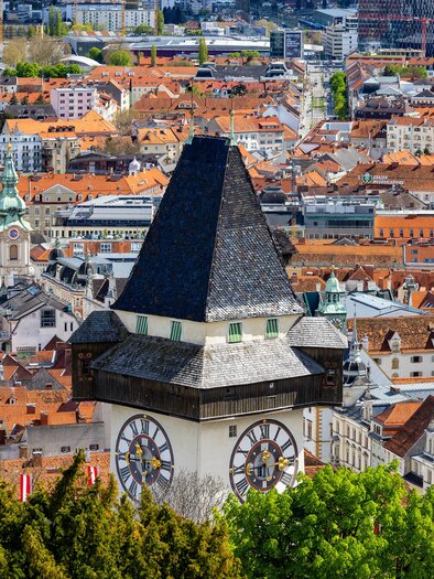 Aussicht vom Schlossberg | © Graz Tourismus - Harry Schiffe