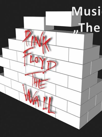 Eine grafische Darstellung einer Ziegelmauer mit der Aufschrift „Pink Floyd - The Wall“. Oben steht der Titel „Musicshow 'The Wall'“. | © Sternenturm Judenburg