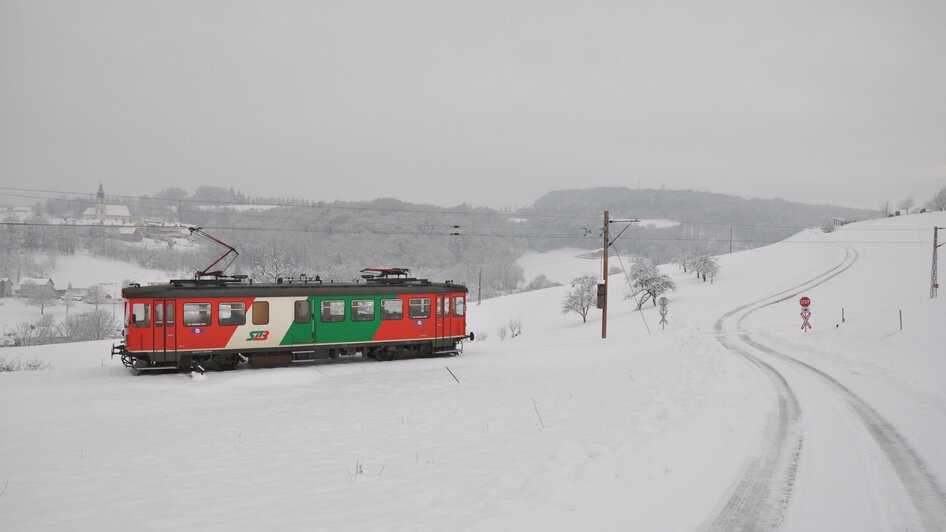winterliche Fahrt mit der Gleichenberger Bahn | © StB, Nemetz
