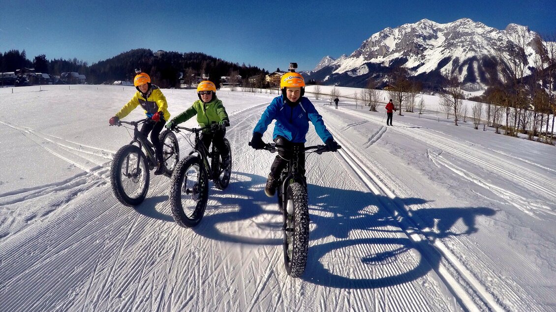 Fatbiken auf dem Schlittenweg. | © Alpine Fatbike
