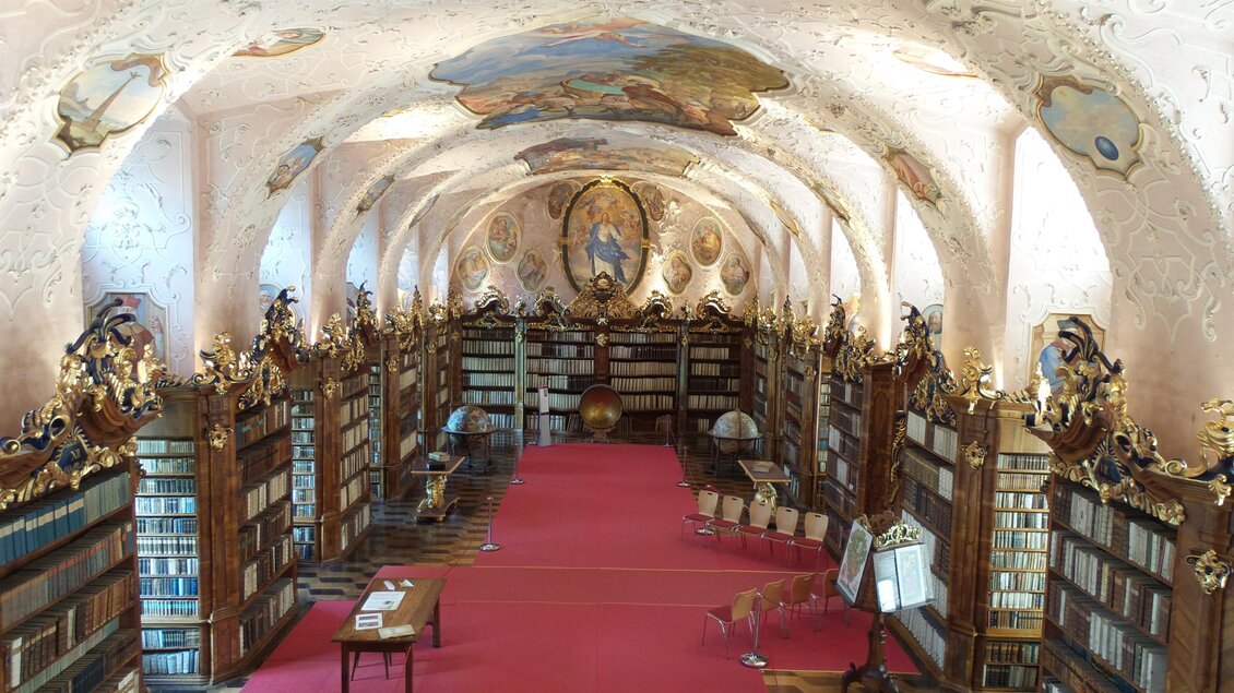zu sehen ist eine Bibliothek mit vielen Büchern.