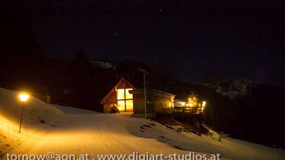 Pfannerhütte, Abfahrt beleuchtet, Tauplitz