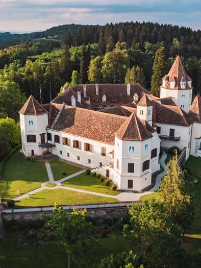 Schloss Kornberg von oben | © Thermen- & Vulkanland