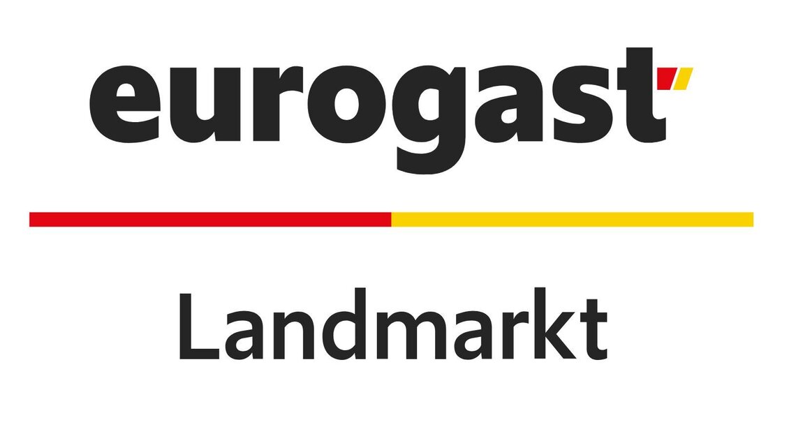 Ein Logo von Eurogast mit dem Schriftzug "Landmarkt". Es kombiniert die Farben Rot, Gelb und Schwarz. | © eurogast