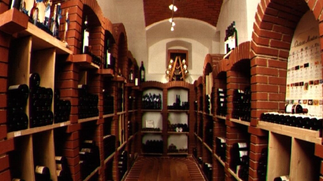 Der Weinkeller mit der Vinothek. Ein Gewölbekeller mit Regalen und Sichtmauerung, bestückt mit guten Weinen. | © Tourismusverband Oststeiermark