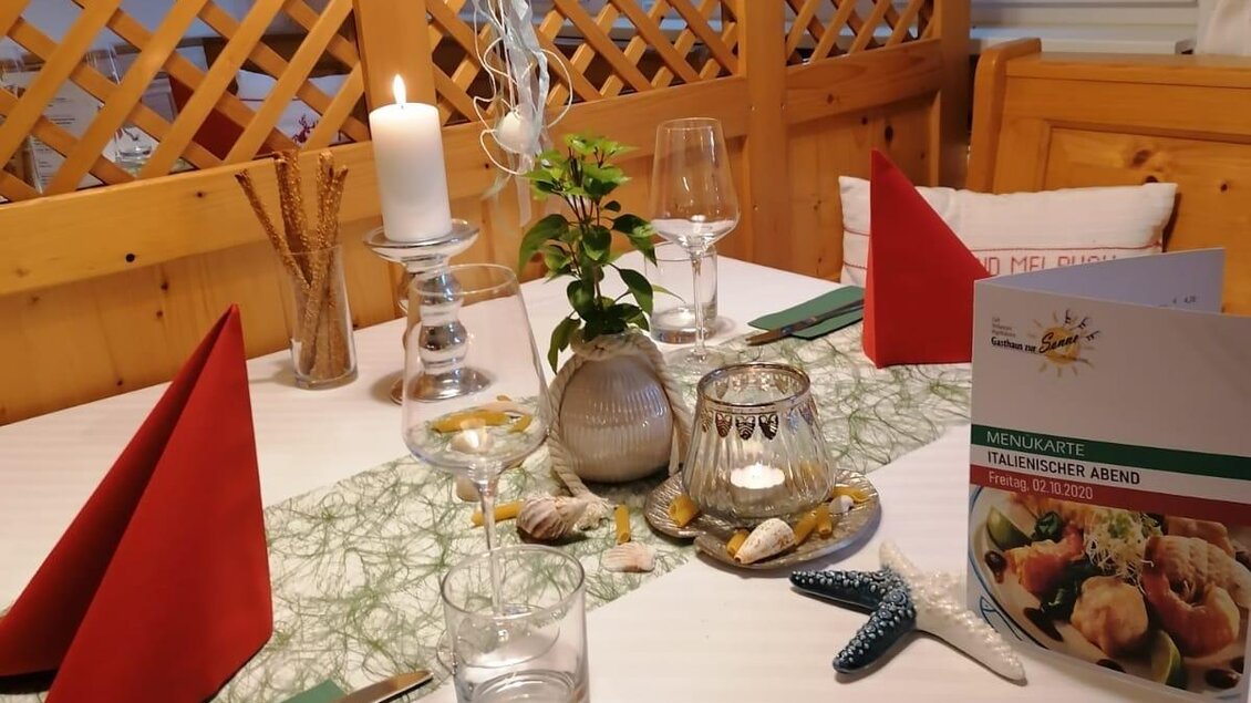 <p>Gedeckte Tafel für 2 im Gasthof "Zur Sonne" in Trautmannsdorf</p> | © Gasthof zur Sonne