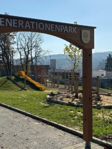 Generationenpark Eingang | Marktgemeinde St. Nikolai i. S. | © Marktgemeinde St. Nikolai i. S.