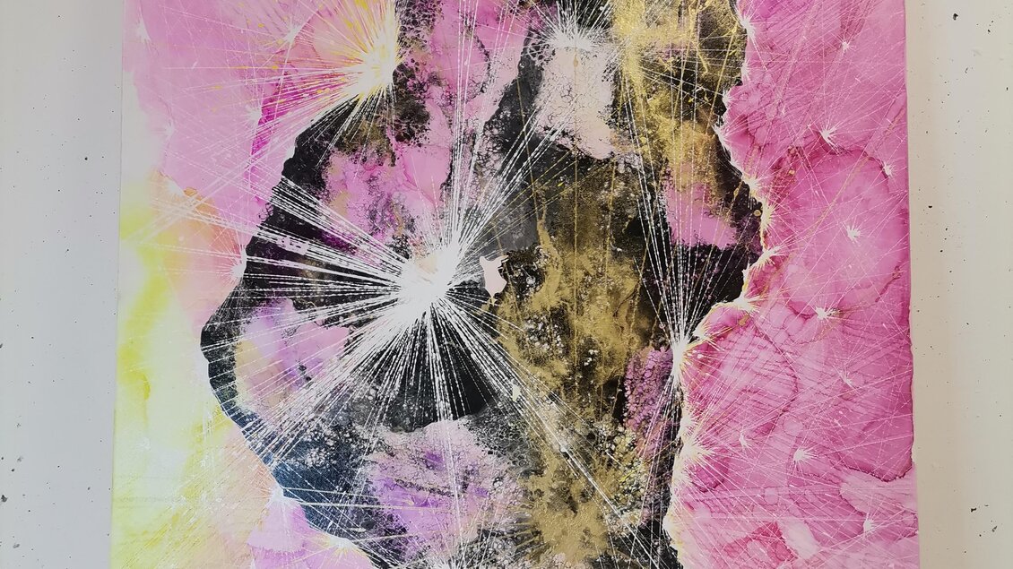 Gemälde "after rain comes the sun" 80 cm | © Julia Hauck