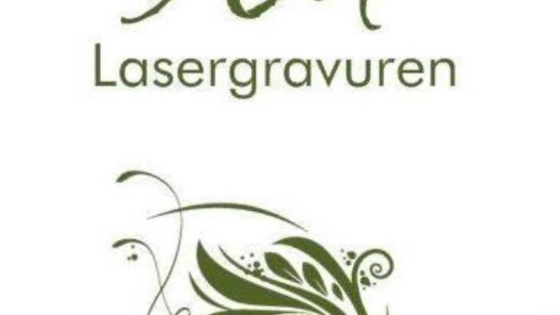 Logo für KM Lasergravuren mit einer elegant gestalteten Pflanze. Die Farben sind grün und weiß, was eine frische Ausstrahlung hat. | © KM Lasergravuren