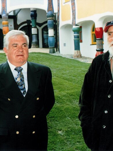 Robert Rogner und Hundertwasser | Rogner Bad Blumau | © Rogner Bad Blumau