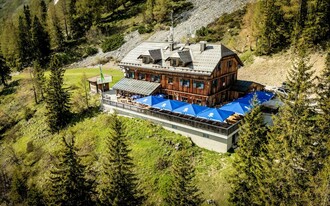 Loserhütte, Altaussee, aerial view | © Chris Gütl
