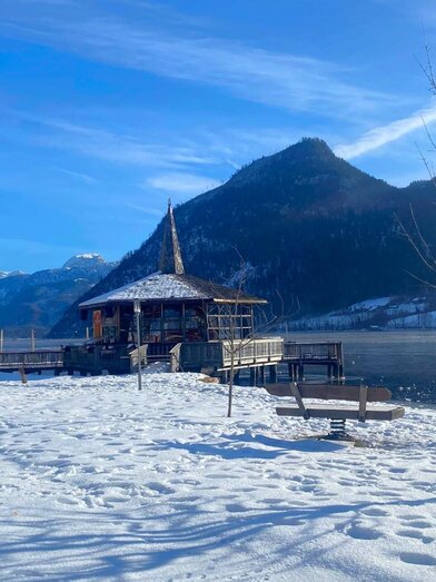 Musikpavillon, Grundlsee, Winter, Schnee | © Bettina Scheck | Bettina Scheck | © Bettina Scheck