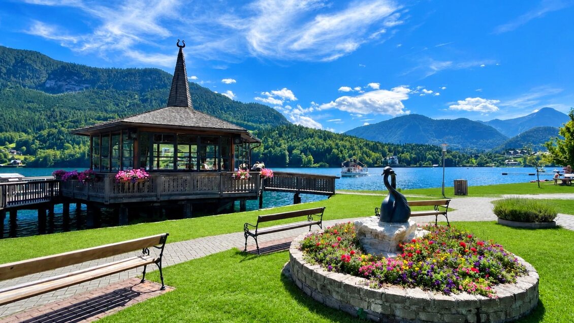 Pavillon im Gemeindepark Grundlsee | © Tourismusverband Ausseerland