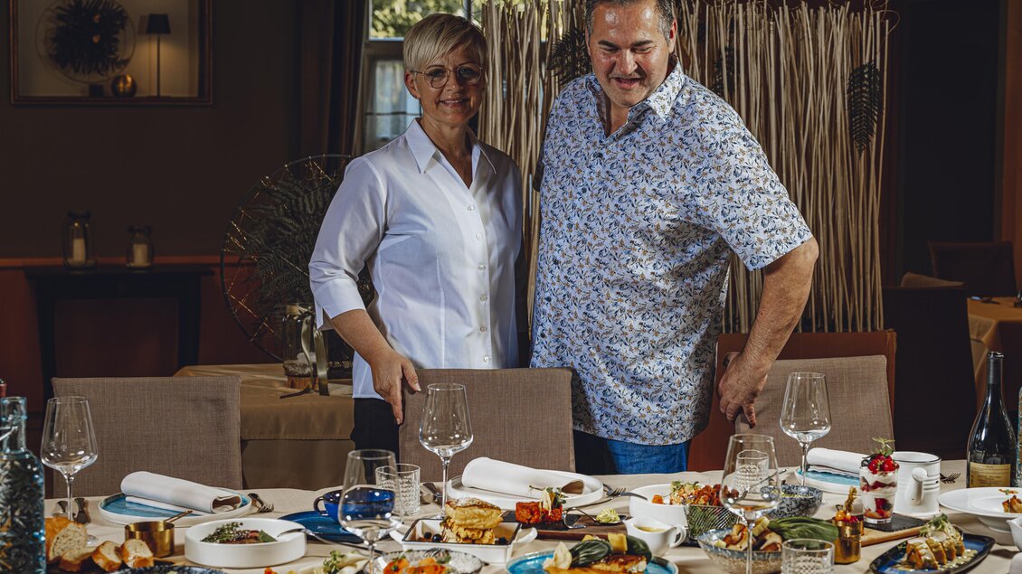 Christian und Daniela Schrott ihre Gastgeber. | © Restaurant Schrott