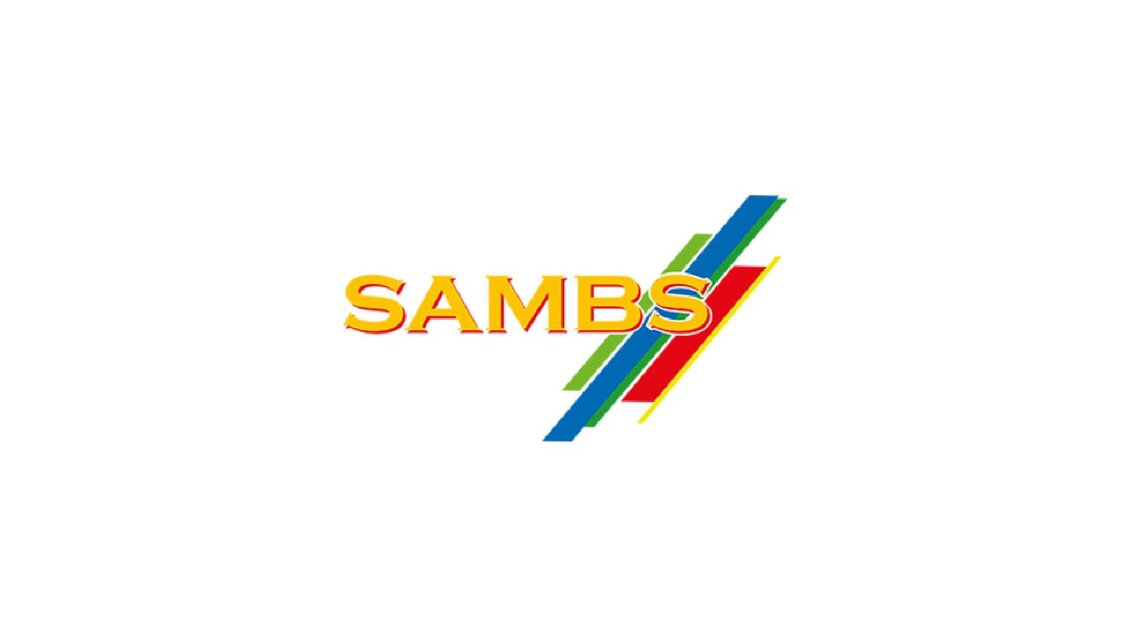 Das Bild zeigt das Logo von SAMBS in bunten Farben auf schwarzem Hintergrund. Die Buchstaben sind groß und gut lesbar. | © Sambs