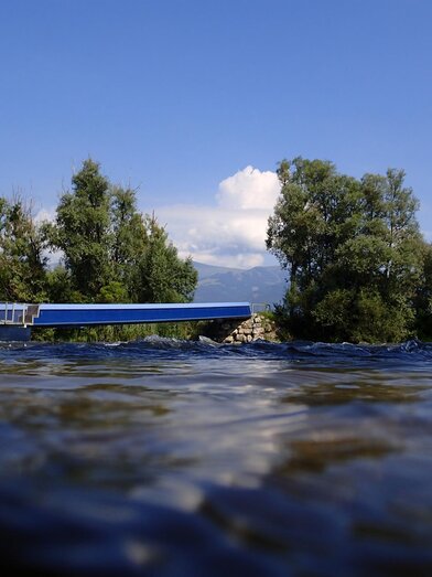 Schwimmende-Murbrücke-Ansicht1-Murtal-Steiermark | Erlebnisregion Murtal | © Erlebnisregion Murtal