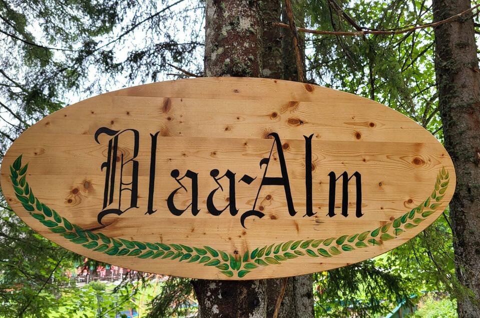 Blaa Alm, Altaussee, Holzschild | © Petra Kirchschlager