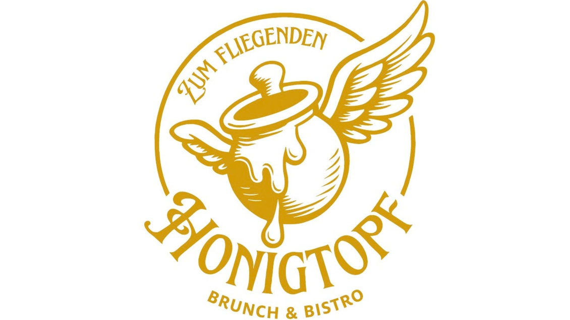 <p>Das Logo vom Bistro und Brunch Spot „Zum fliegenden Honigtopf“ in Tauplitz zeigt genau solch einen fliegenden Honigtopf in Gelb.</p> | © Zum fliegenden Honigtopf