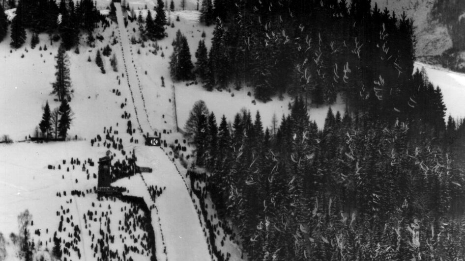 Ansicht der Flugschanze am Kulm 1951