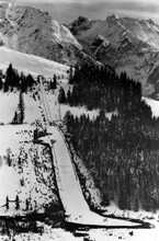 Ansicht der Flugschanze am Kulm 1951