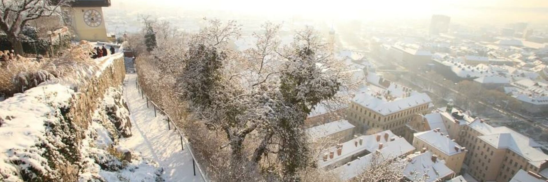 Winterfrischer Ausblick vom Grazer Schlossberg