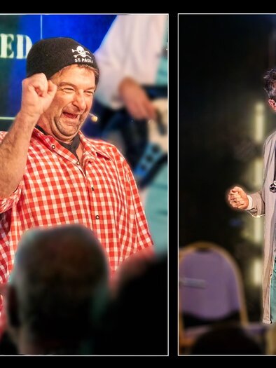 Künstler des Comedy Verein Graz bei einer Bühnenshow im Schilcherhof in Ligist. | © Sam unplugged
