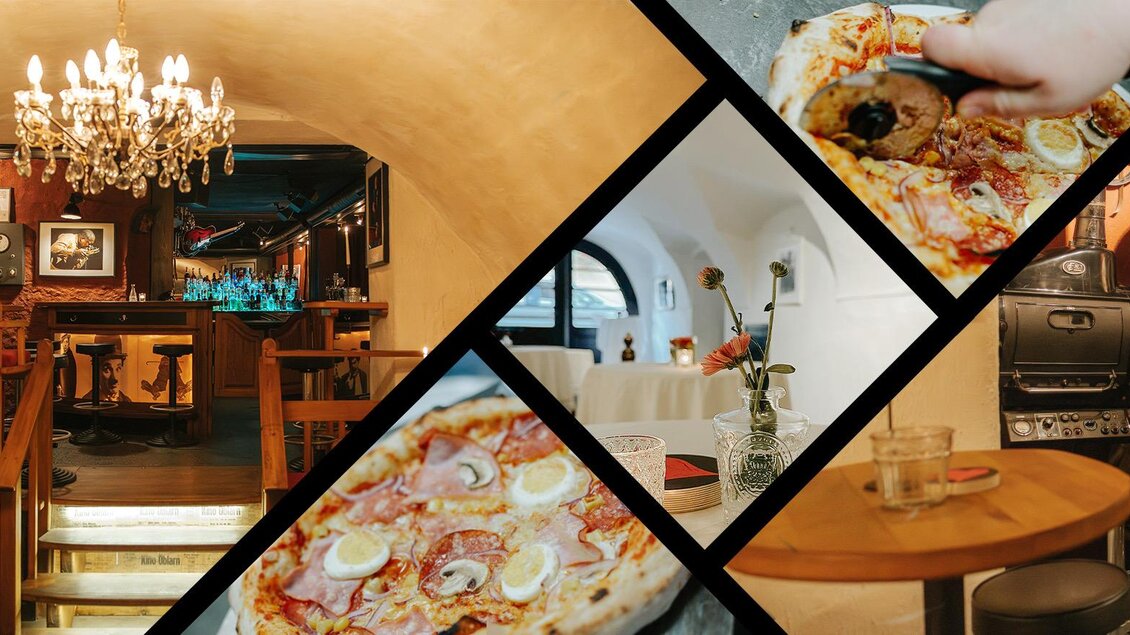 Ein gemütliches Restaurant mit einer eleganten Einrichtung und einem kristallenen Kronleuchter. Auf einem Tisch liegt eine köstliche Pizza, die gerade serviert wird. | © Daniela Pattermann