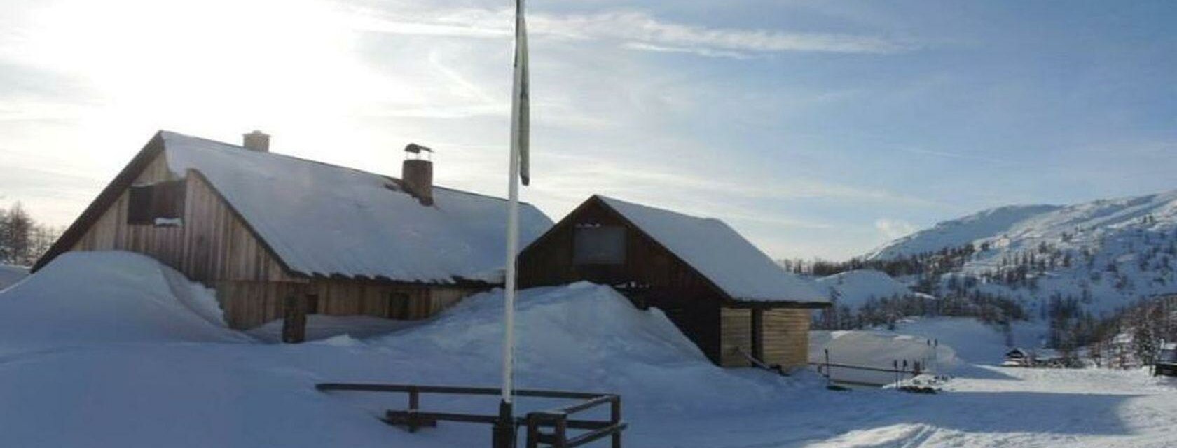 Grashütte im Winter, Tauplitzalm