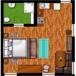 Photo of ap/comb-living-bed-room/shower, bath, WC