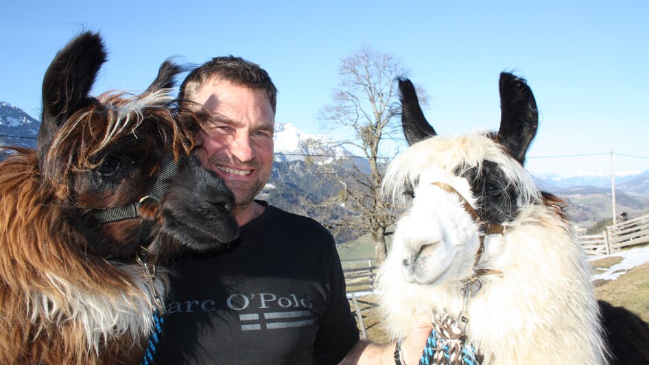 Bauer Florian mit seinen Lamas